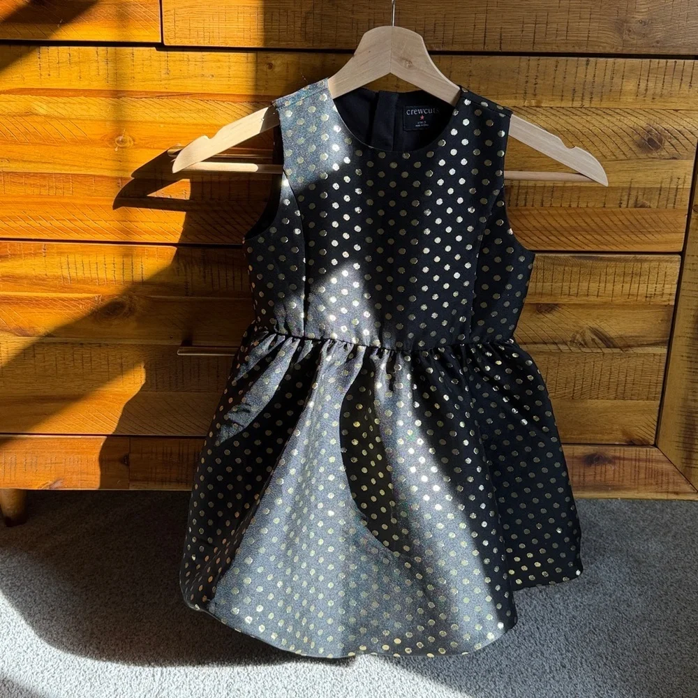 Crewcuts Girls' bubble-skirt dress in metallic jacquard
